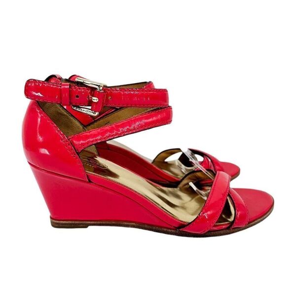 Coach Coretta Heels Pumps Patent Leather Coral 7.5 - Picture 1 of 8